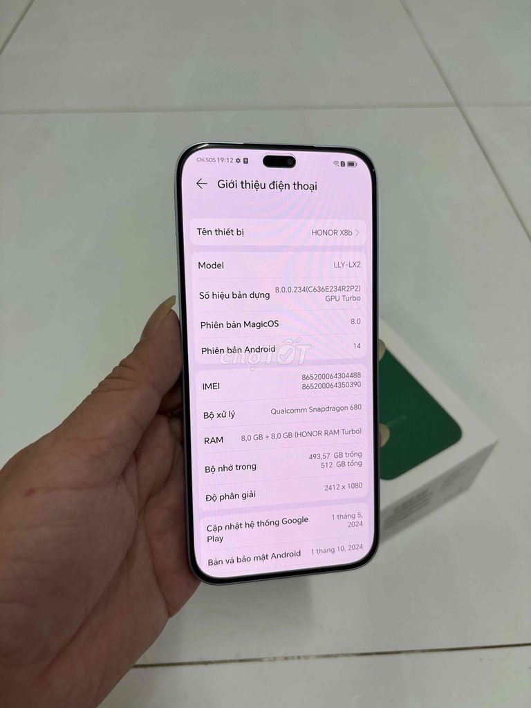 Honor X8B Bạc (8gb/512gb) đẹp full box còn BH dài