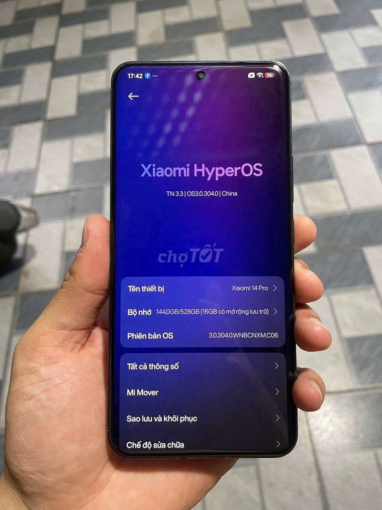Xiaomi 14 Pro 512GB Đen Đã dùng. Mua bán Điện thoại tại Huyện Đông Anh Hà Nội được đăng bởi Nguyễn Hải Anh hình 1