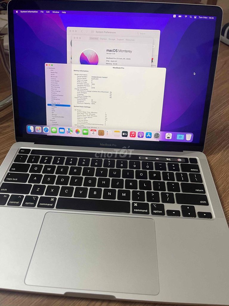Macbook pro m1 2020 16g ram/256 sạc97 lầnbh3 thang. Mua bán Laptop tại Quận 3 Tp Hồ Chí Minh được đăng bởi Phúc Nguyễn hình 1