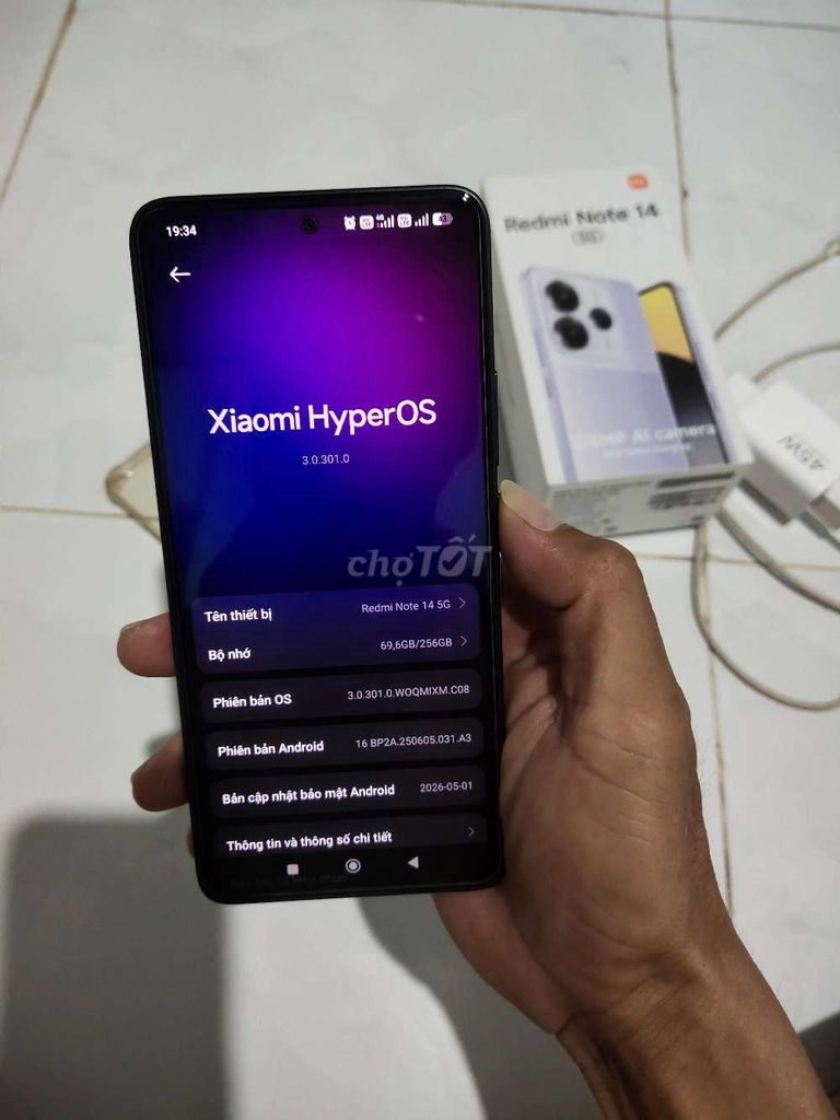 Xiaomi Redmi Note 14 5G 8GB/256GB Đen. Mua bán Điện thoại tại Thành phố Vũng Tàu Bà Rịa - Vũng Tàu được đăng bởi LỘc AG hình 1