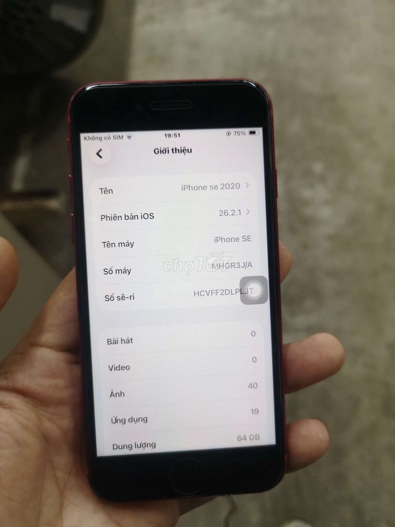 Apple iPhone SE 2020 64GB Đỏ. Mua bán Điện thoại tại Huyện Nhơn Trạch Đồng Nai được đăng bởi bình thường  hình 1