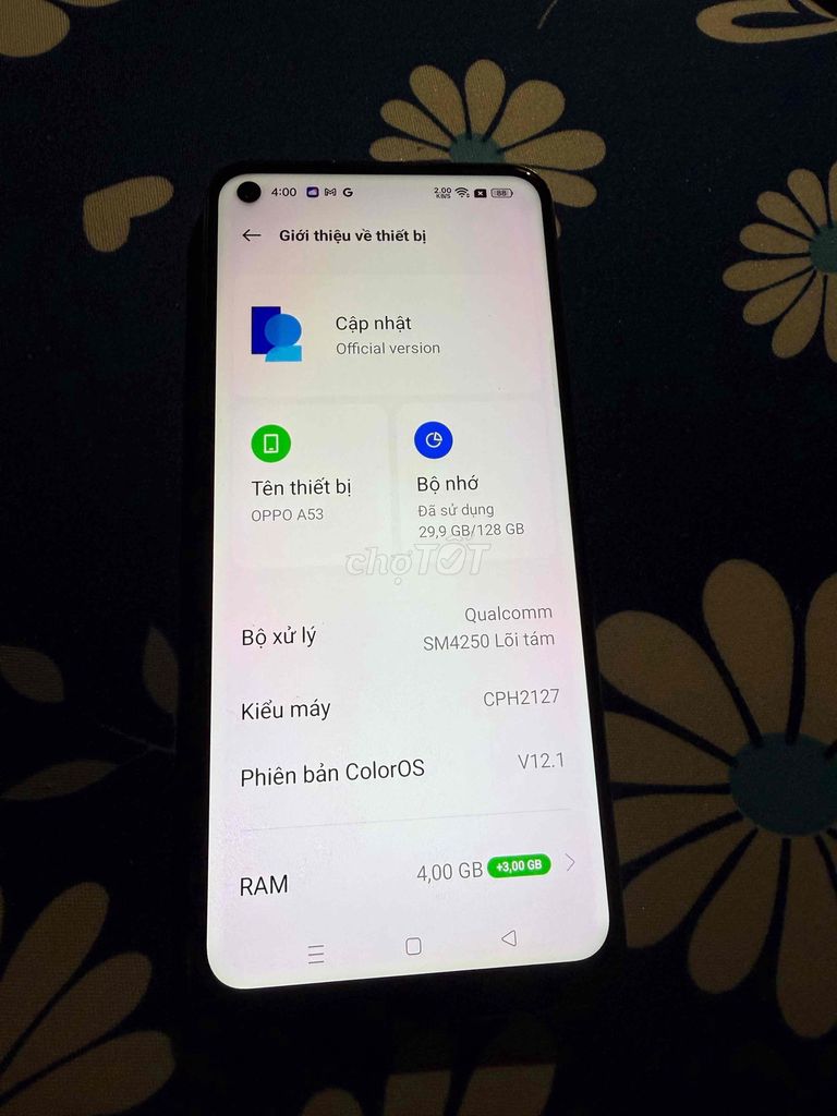 Oppo A53 4GB 128GB. Mua bán Điện thoại tại Quận 12 Tp Hồ Chí Minh được đăng bởi Anh Dũng  hình 1