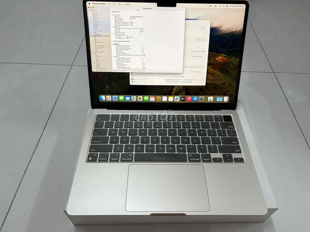 Macbook Air M2 Trắng Vàng 8g 256g như new full box