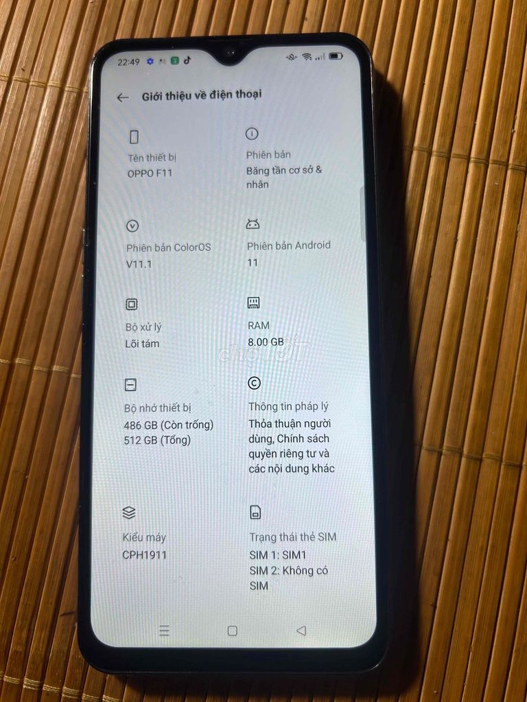 Oppo F11 rom8/512gb giao luu iphone. Mua bán Điện thoại tại Huyện Trảng Bom Đồng Nai được đăng bởi l hình 1