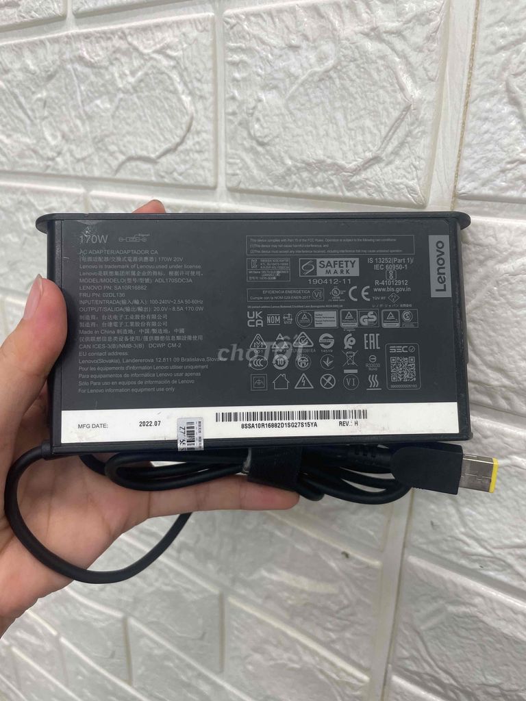 sạc laptop zin tháo máy lenovo 170w 20v - 8.5a usb