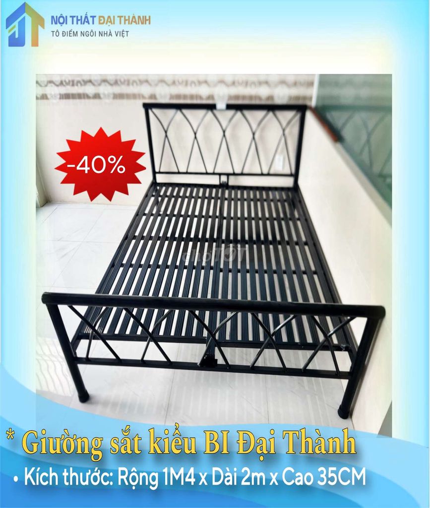 Giường sắt 1M4 kiểu ĐanChéo, GIÁSIÊURẺ, HỎATỐC HCM