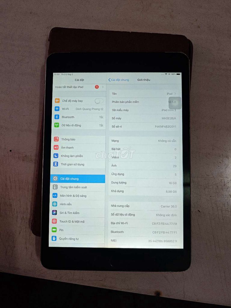 Apple iPad mini 3 16GB Bạc. Mua bán Máy tính bảng tại Quận Dương Kinh Hải Phòng được đăng bởi Phong Đinh hình 1