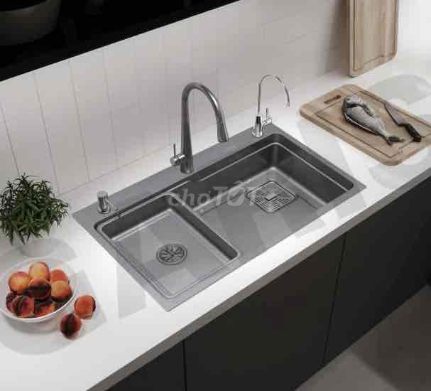 Chậu rửa bát Garis GS11.75 phủ nano sang trọng. Mua bán Dụng cụ nhà bếp tại Quận Thanh Khê Đà Nẵng được đăng bởi Nội thất bếp trọn gói TST  hình 1