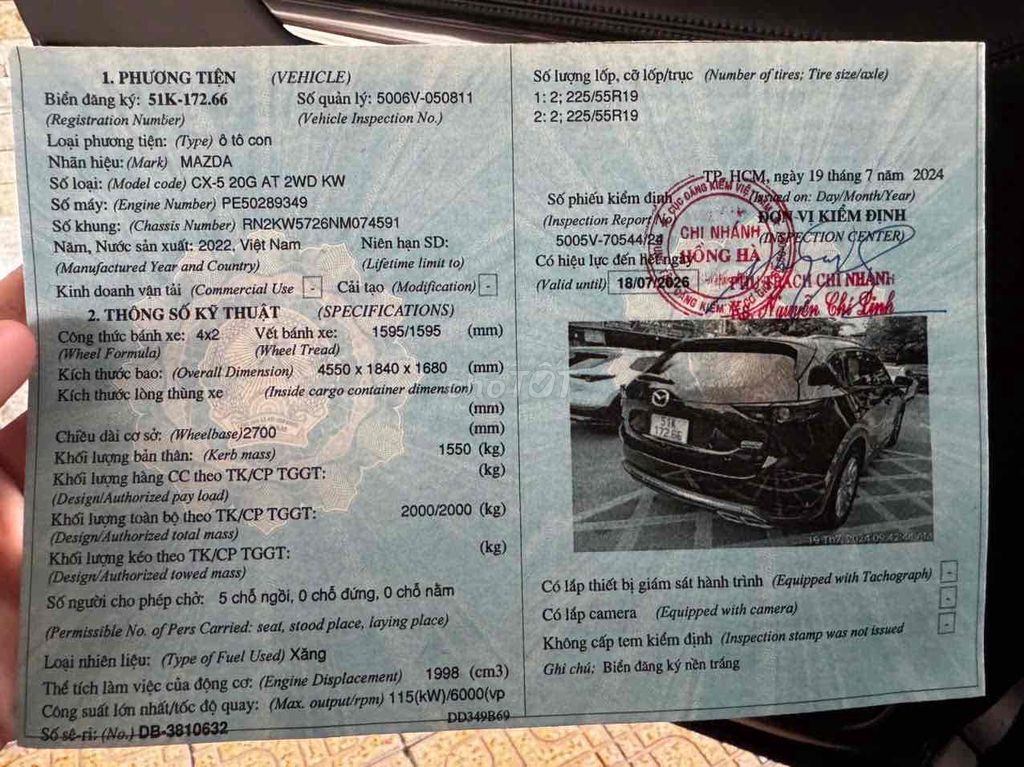 Mazda CX 5 2022 2.0 Deluxe - 48000 km. Mua bán Ô tô tại Thành phố Thủ Đức Tp Hồ Chí Minh được đăng bởi Lê Anh Phong  hình 3