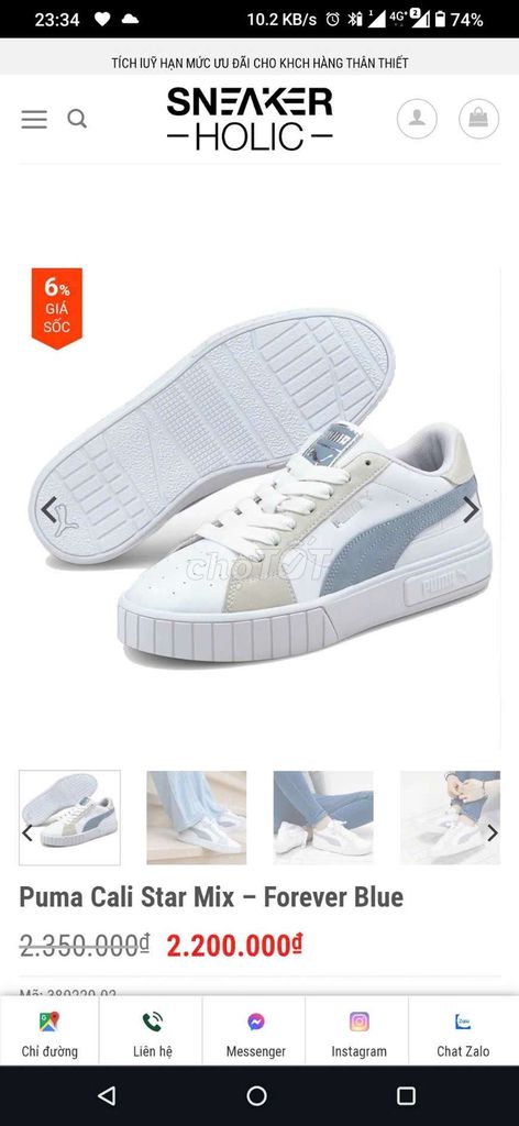 Giày Puma Cali Star Mix 99% size 39(nam nữ đều đc)