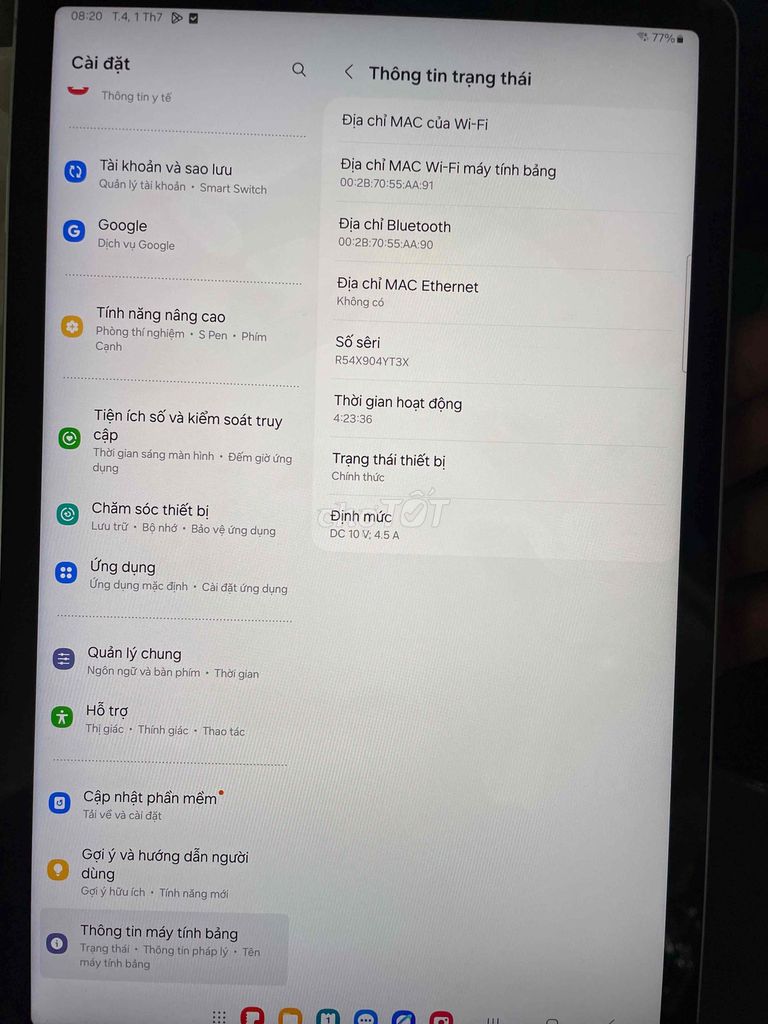 Samsung Galaxy Tab S9 FE Bạc. Mua bán Máy tính bảng tại Quận Tân Bình Tp Hồ Chí Minh được đăng bởi Công Dương hình 1