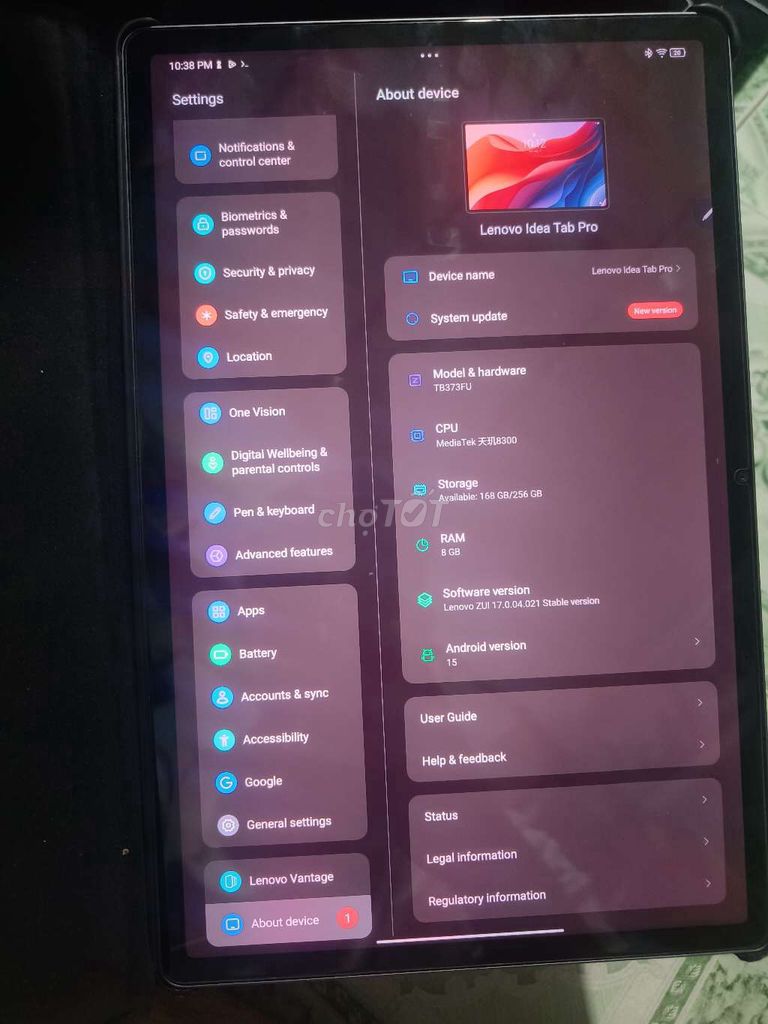 Lenovo Idea Tab Pro 8GB/256GB Ful. Mua bán Máy tính bảng tại Thành phố Thủ Đức Tp Hồ Chí Minh được đăng bởi Ngô Quốc Trưởng hình 1