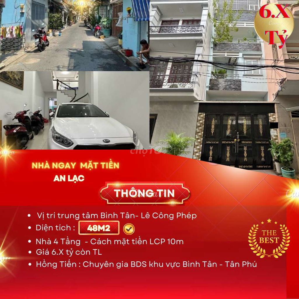 Bán nhà Lê Công Phép - Bình Tân -Hẻm oto thông-Hiếm nhà bán-Giá 6ty TL