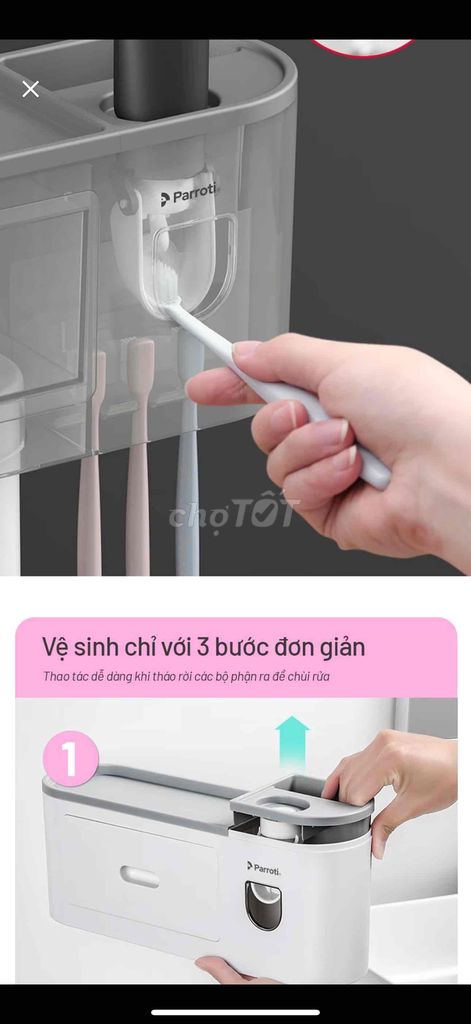 Bộ nhả kem đánh răng 2 cốc
