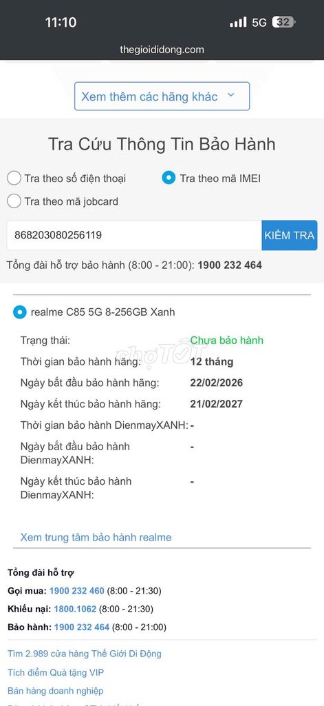 Realme C85 5G 256GB Xanh 7000 mAh Chính Hãng TGDĐ. Mua bán Điện thoại tại Quận Thanh Khê Đà Nẵng được đăng bởi lê văn kiếm hình 1