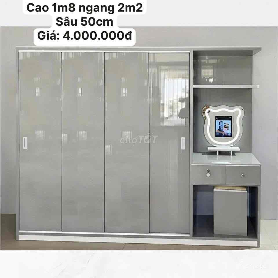 Tủ quần áo Nhựa Đài Loan 4 cánh lùa 1m8x2m2. Mua bán Tủ, kệ gia đình tại Quận 12 Tp Hồ Chí Minh được đăng bởi Nội Thất Gia Đình hình 1