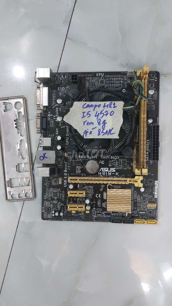 Mainboard ASUS H81M-K i5 4570 8GB. Mua bán Linh kiện (RAM, Card...) tại Quận 11 Tp Hồ Chí Minh được đăng bởi Pham van hai hình 1