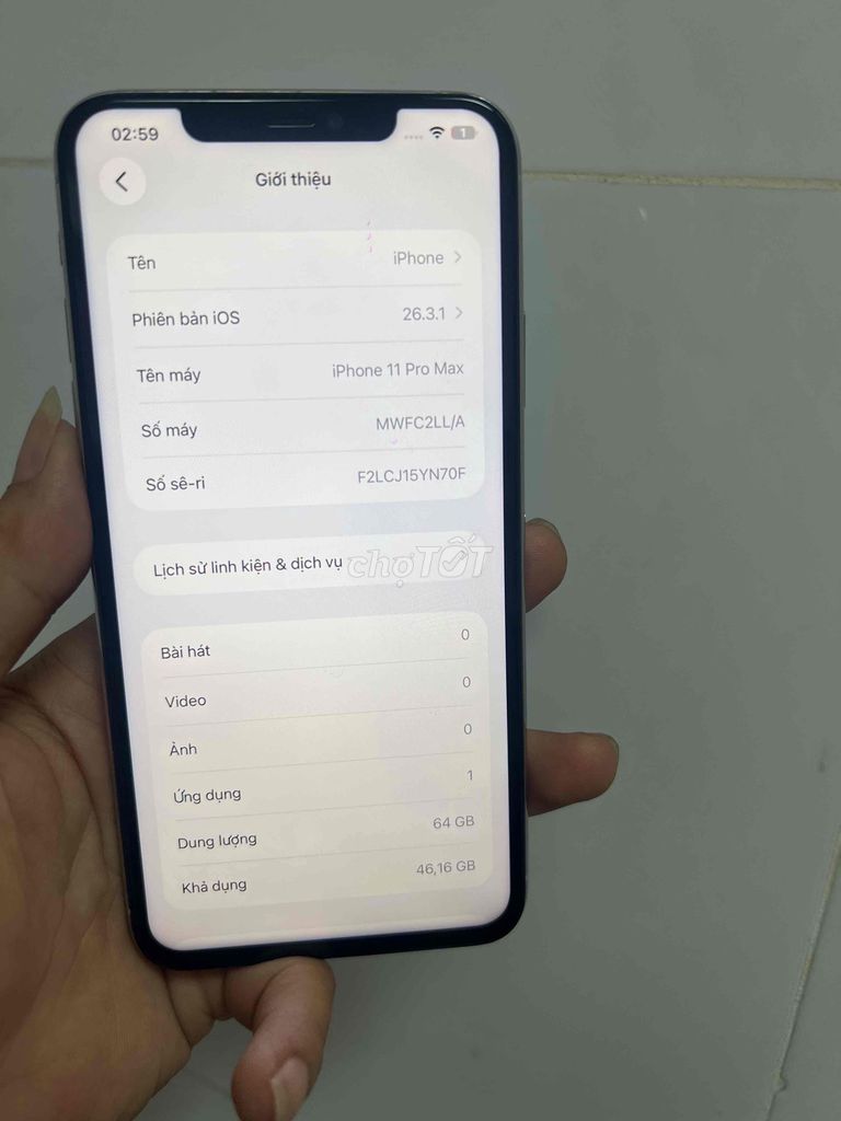 Apple iPhone 11 Pro Max 64GB Trắng. Mua bán Điện thoại tại Thành phố Tân An Long An được đăng bởi lê văn thái hình 1