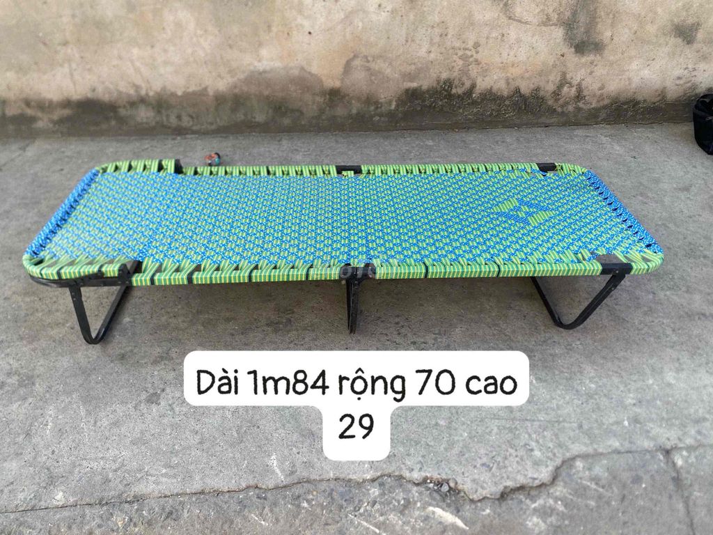 Giường xếp vải xanh. Mua bán Giường, chăn ga gối nệm tại Quận 12 Tp Hồ Chí Minh được đăng bởi Tường Vy hình 1