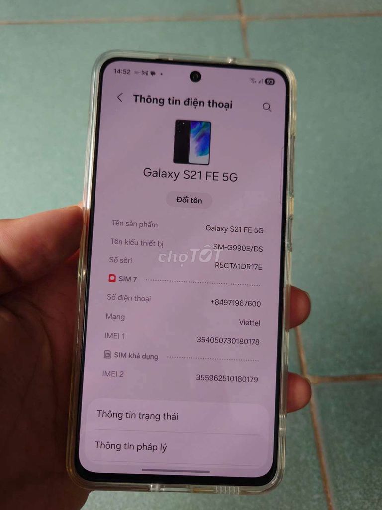Samsung Galaxy S21 FE 5G 256G màn zin đẹp. Mua bán Điện thoại tại Quận Bình Thạnh Tp Hồ Chí Minh được đăng bởi Tuấn Nguyễn hình 1
