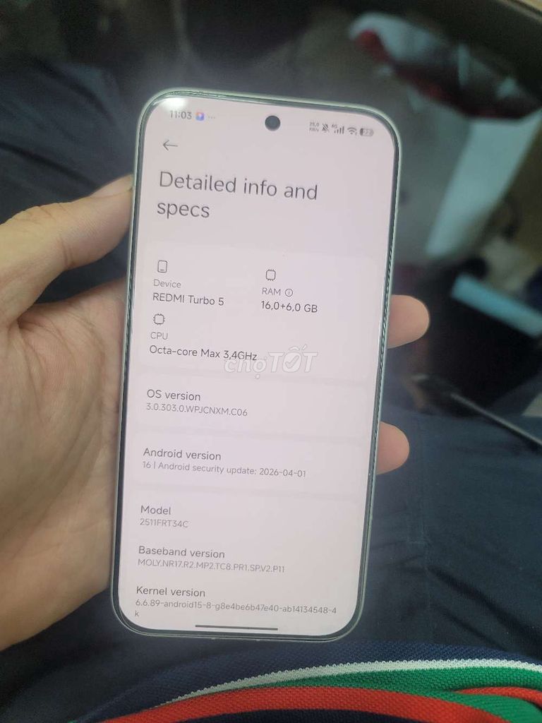 Xiaomi Redmi Turbo 5 Trắng 16GB/6GB. Mua bán Điện thoại tại Quận Nam Từ Liêm Hà Nội được đăng bởi Pham Dung hình 1