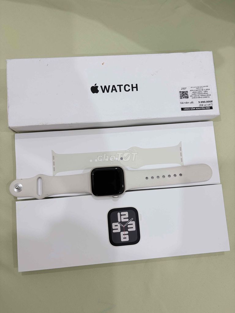 Apple Watch SE 2 2024 40mm Trắng Mới. Mua bán Thiết bị đeo thông minh tại Huyện Long Thành Đồng Nai được đăng bởi Nguyễn Trần Khánh Vy hình 1