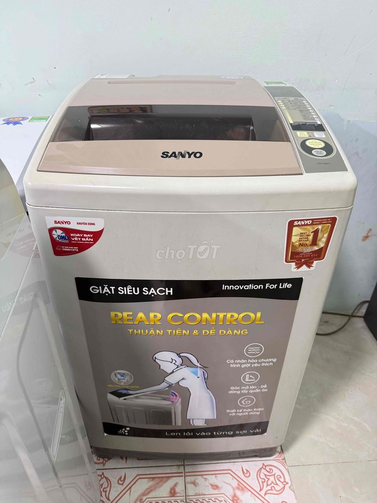 Máy giặt Sanyo 8kg Nâu nhạt đã sử dụng. Mua bán Máy giặt tại Quận 8 Tp Hồ Chí Minh được đăng bởi Điện Lạnh Giá Tốt hình 1
