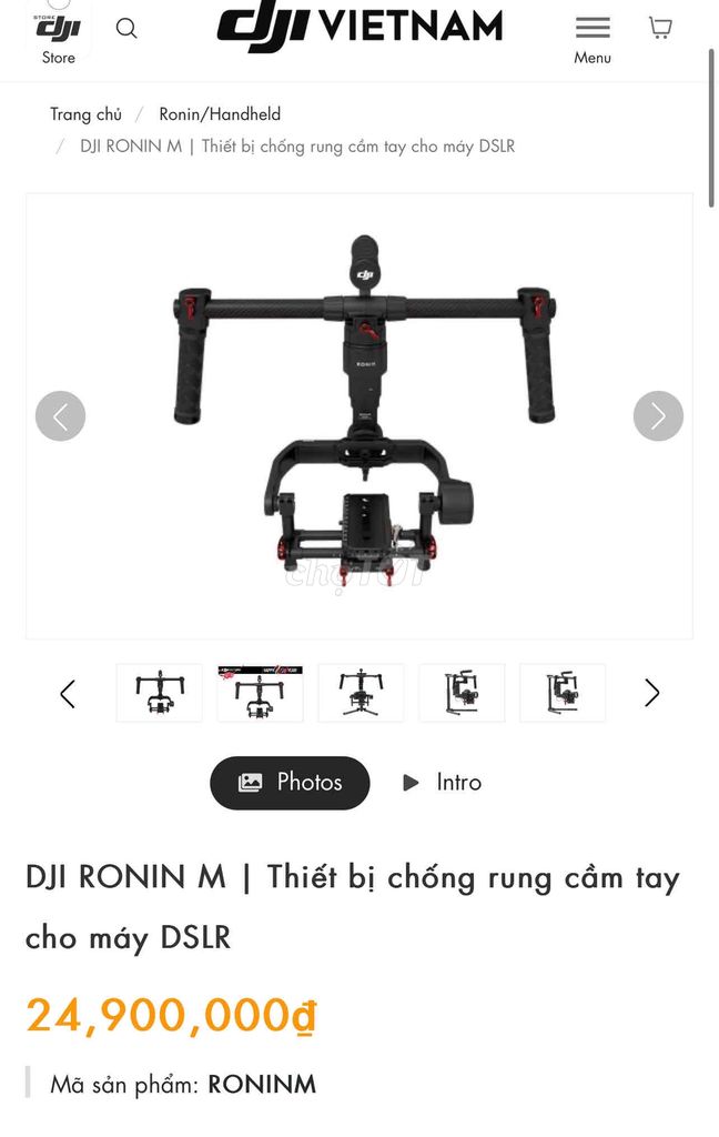 gimbal DJI Ronin M dòng chuyên nghiệp cho máy cơ