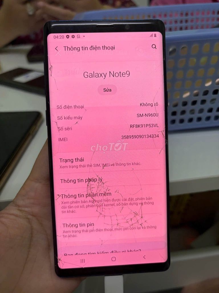 Samsung Galaxy Note 9 Đen Mỹ Ám, bể kính. Mua bán Điện thoại tại Quận 10 Tp Hồ Chí Minh được đăng bởi Hội Đồ Điện Tử hình 1