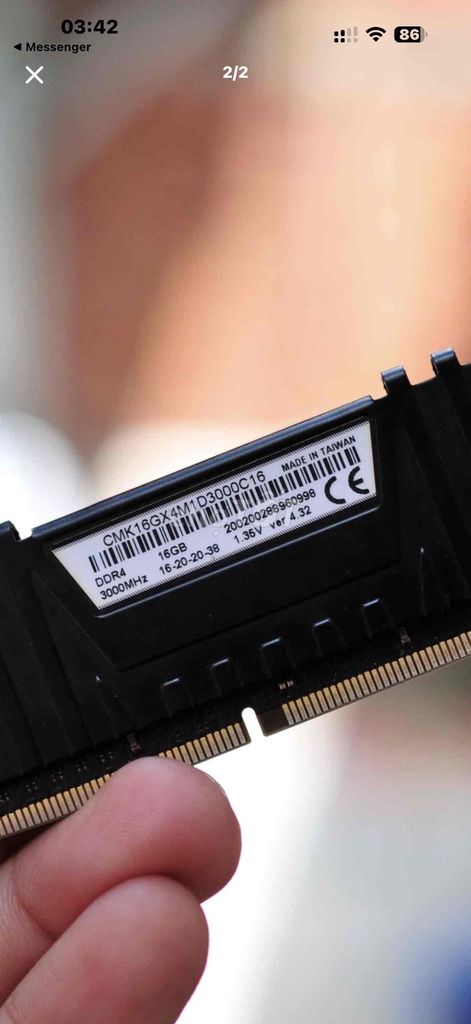 RAM Corsair 16GB DDR4 3000MHz Đài Loan. Mua bán Linh kiện (RAM, Card...) tại Thành phố Mỹ Tho Tiền Giang được đăng bởi Khang Dong hình 1