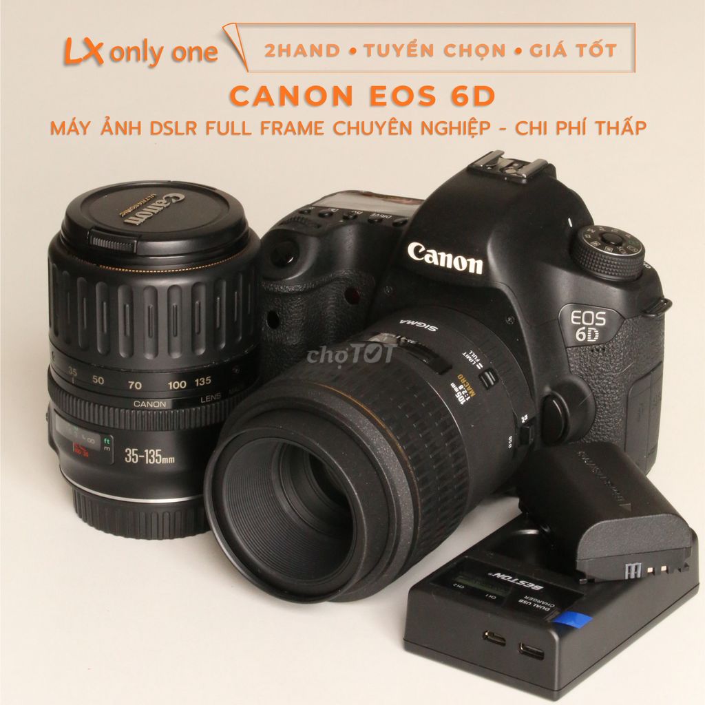Máy ảnh Canon 6D + Lens 90mm F2.8 + Lens 35-135. Mua bán Máy ảnh, Máy quay tại Quận Bình Tân Tp Hồ Chí Minh được đăng bởi Trust Only hình 1