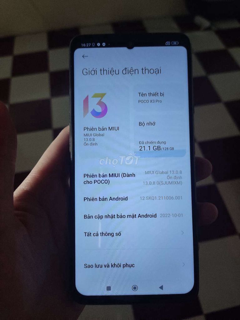 POCO X3 Pro 128GB Snapdragon 860. Mua bán Điện thoại tại Quận Bình Tân Tp Hồ Chí Minh được đăng bởi huỳnh giang hình 1