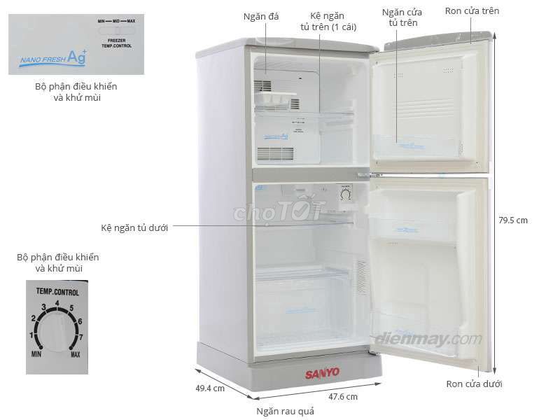 Tủ lạnh sanyo 120lit
