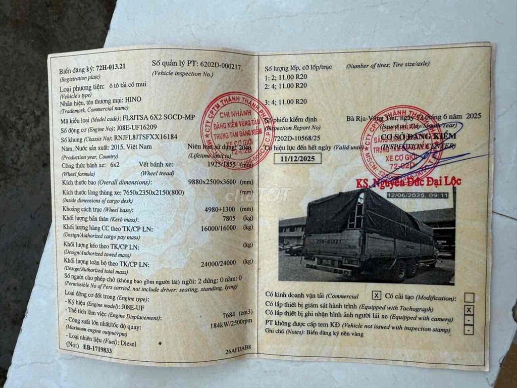 xe tải hino 15 tấn. sx 2015. Mua bán Xe tải, xe ben tại Thành phố Thuận An Bình Dương được đăng bởi PHƯƠNG XE TẢI hình 5