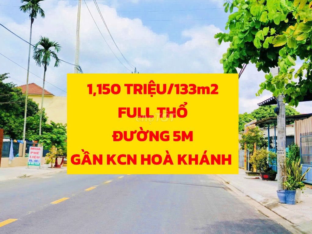 🟥🟥1,150 TRIỆU/ 133m2 FULL THỔ, KIỆT ÔTÔ GẦN KCN HÒA KHÁNH 🟥🟥