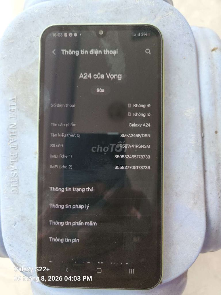 Samsung Galaxy A24 8GB/128GB Xanh lá Đã sử dụng. Mua bán Điện thoại tại Huyện Kim Thành Hải Dương được đăng bởi Phạm Anh hình 1