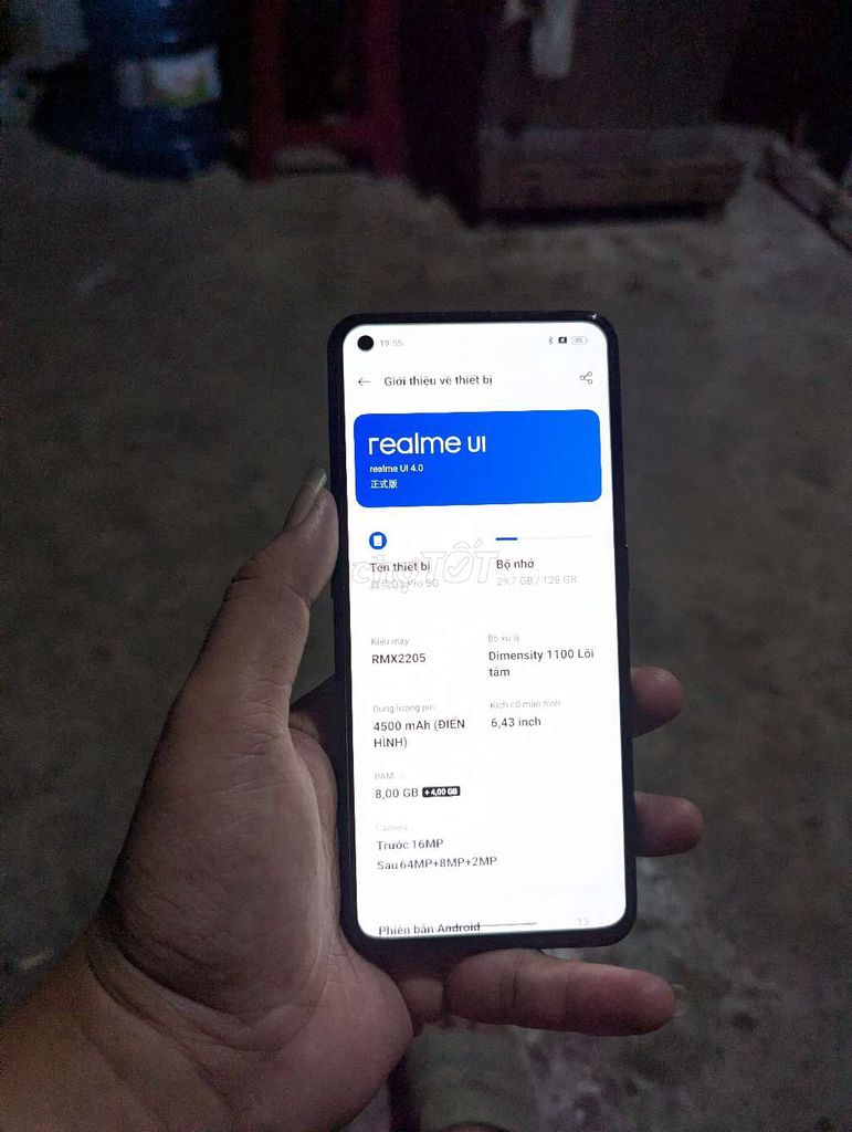 Realme Q3 Pro 5G 128GB Xám. Mua bán Điện thoại tại Huyện Bến Lức Long An được đăng bởi Minhkhoi12 hình 1