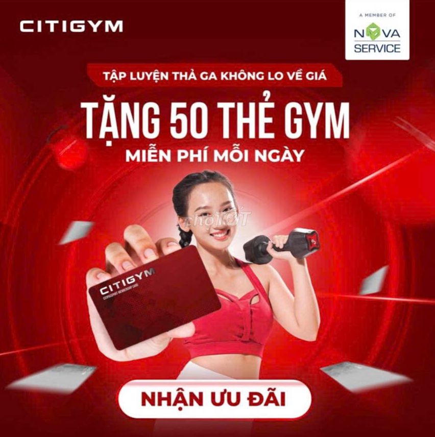THẺ TẬP CITIGYM TRẢI NGHIỆM 30 NGÀY KHÔNG MẤT PHÍ