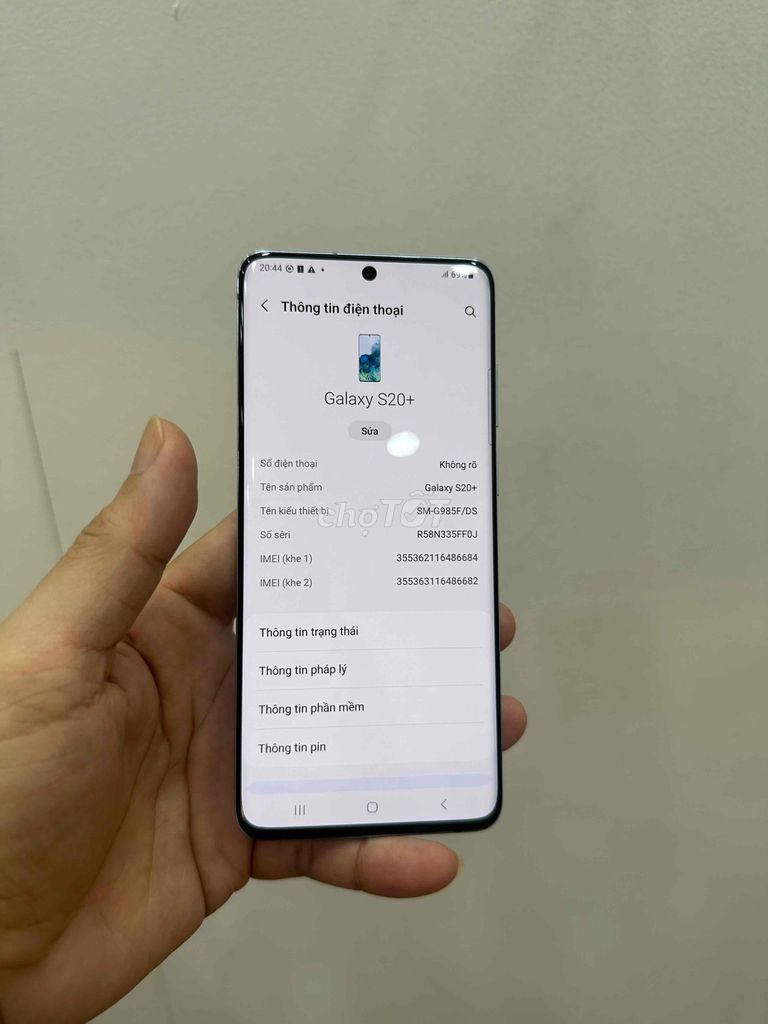 Samsung Galaxy S20+ Xanh 128GB 2 sim. Mua bán Điện thoại tại Quận Phú Nhuận Tp Hồ Chí Minh được đăng bởi hoang anh 255 hình 1