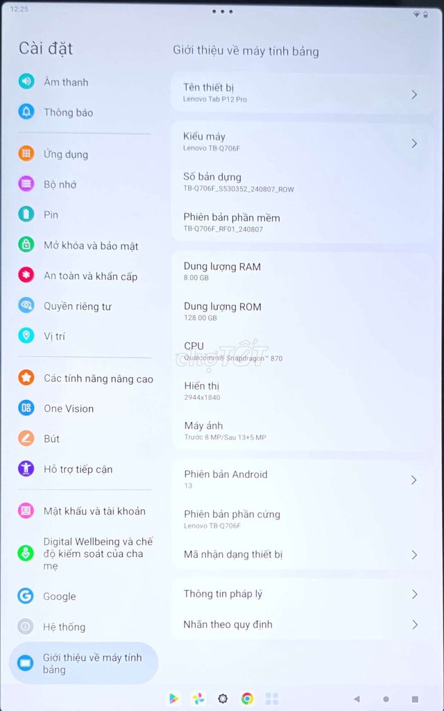 Lenovo Tab P12 Pro 8GB/128GB Xám. Mua bán Máy tính bảng tại Thành phố Biên Hòa Đồng Nai được đăng bởi  dương hà  hình 1