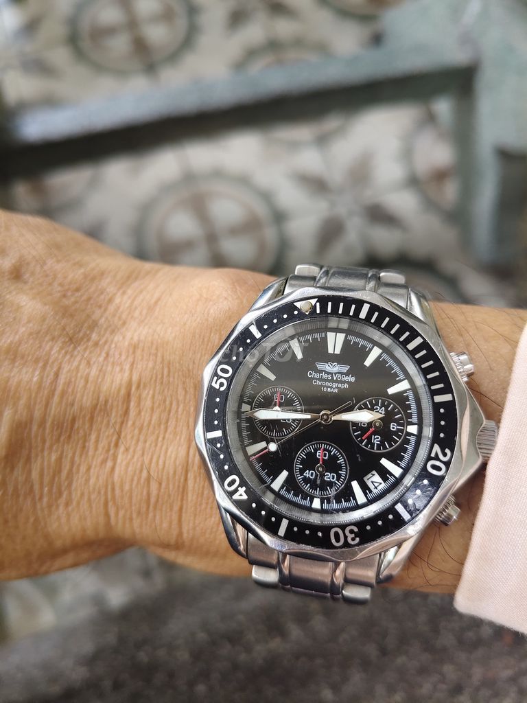 Charles Vögele Thép đúc Bạc Đen 41.5mm. Mua bán Đồng hồ tại Quận Cẩm Lệ Đà Nẵng được đăng bởi Tôi Vẫn Là Tôi hình 1