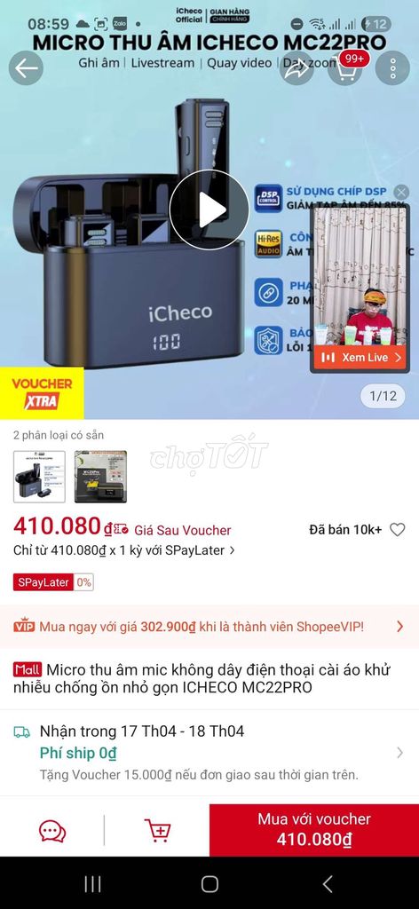Micro không dây iCheco MC22PRO Đen. Mua bán Tivi, Âm thanh tại Thành phố Vinh Nghệ An được đăng bởi bán đồ cũ hình 1