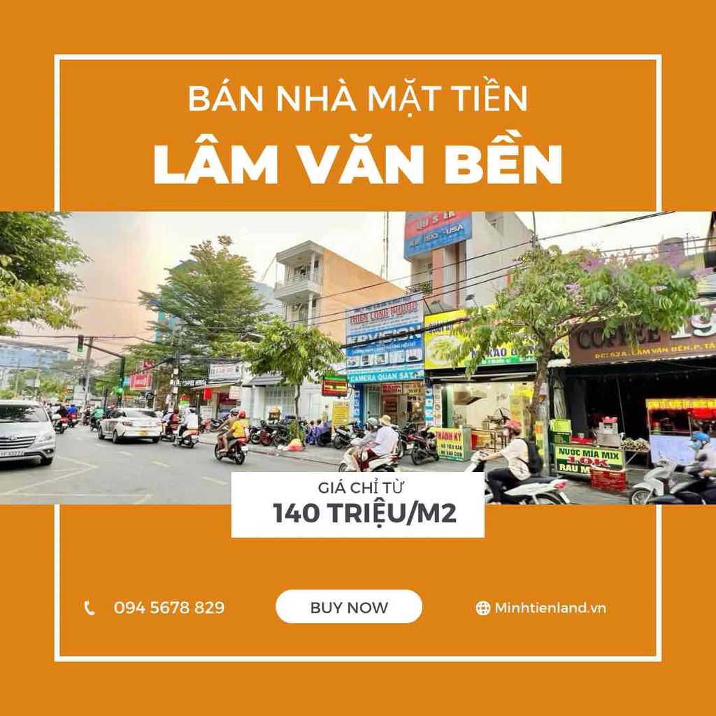 Nhà mặt tiền Lâm Văn Bền 135/m2 bán gấp