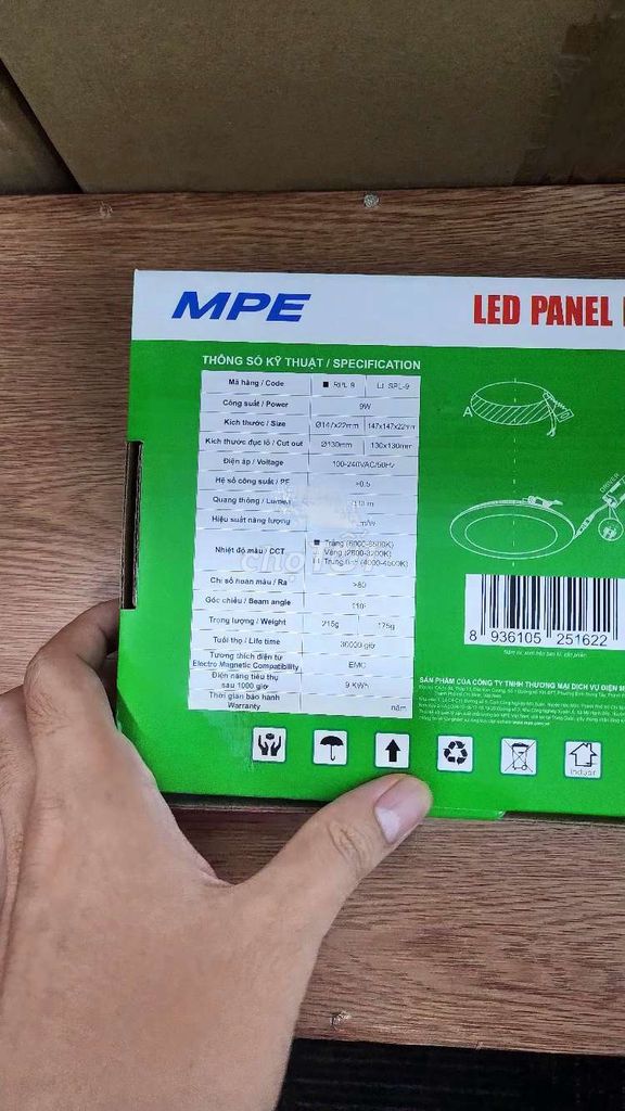 Đèn MPE led panel âm trần 9w