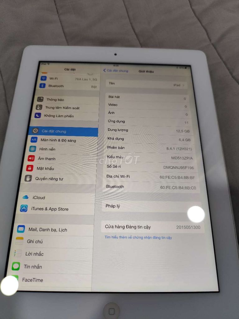Apple iPad 4 16GB Trắng ios 8 mượt . Mua bán Máy tính bảng tại Quận Phú Nhuận Tp Hồ Chí Minh được đăng bởi le phung hình 1