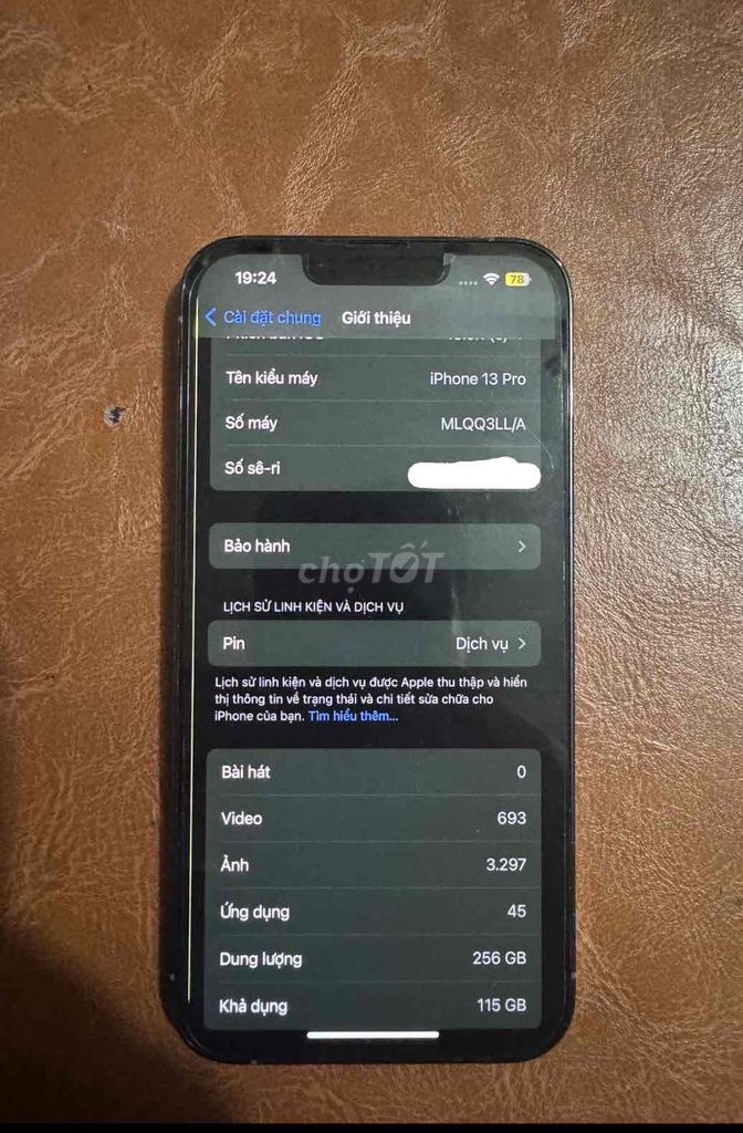 iPhone 13 Pro lock 256GB Xám Đã sử dụng. Mua bán Điện thoại tại Huyện Hòn Đất Kiên Giang được đăng bởi trung hình 1