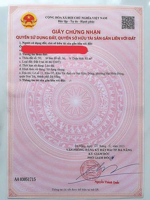 Bán đất mặt tiền đường Đỗ Hành, Sơn Trà, Đà Nẵng. chính chủ.