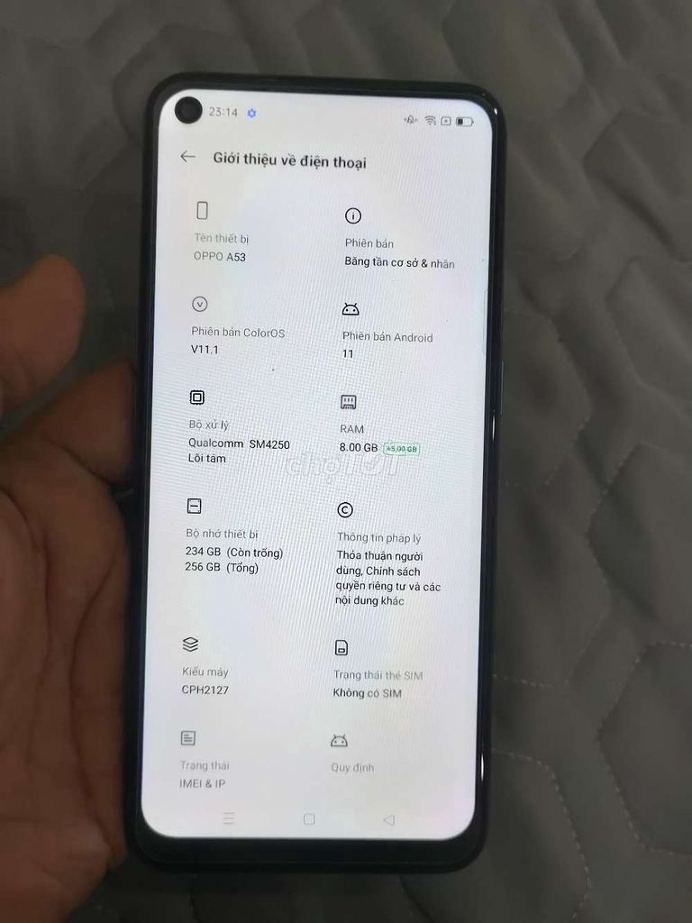 OPPO A53 8GB/256GB Xanh. Mua bán Điện thoại tại Quận Thanh Khê Đà Nẵng được đăng bởi Văn Khoa hình 1