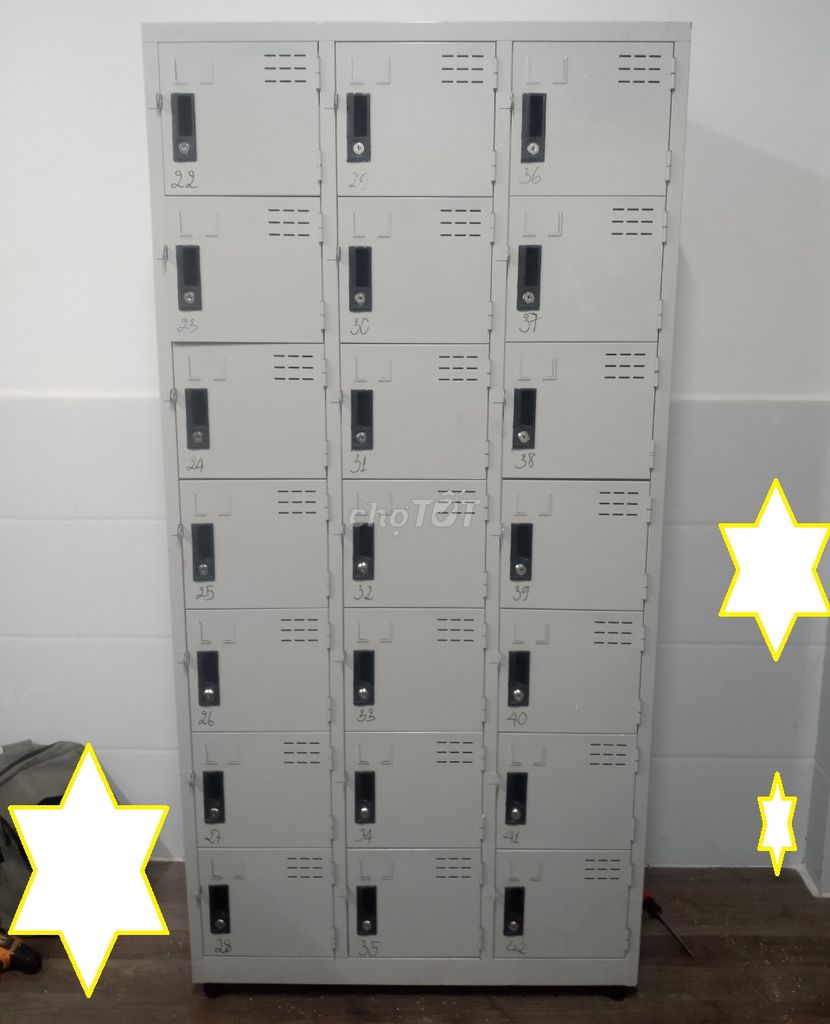 Tủ locker sắt 21 ô, tủ sắt đựng hồ sơ, tài liệu