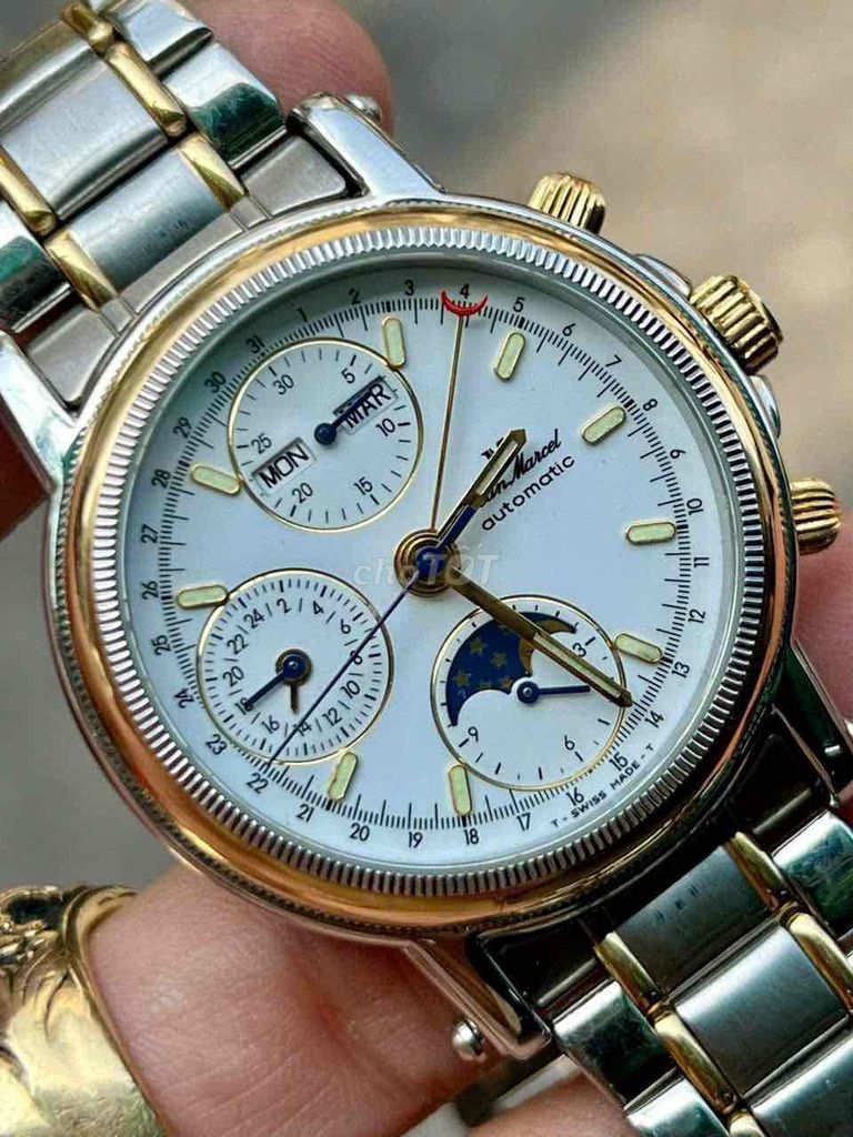 JEAN MARCEL FULL CALENDAR MOONPHASE CHRONOGRAPH. Mua bán Đồng hồ tại Quận Hoàng Mai Hà Nội được đăng bởi Anh Tuấn hình 1